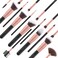 EmaxDesign Makeup Brushes 17 Pieces Premium Synthetic Foundation Brush Powder Blending Blush Concealer Eye Face Liquid Powder Cream Cosmetics Brushes Kit Rose Gold
