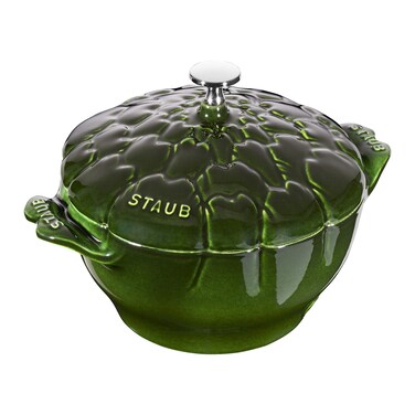 Staub Cast Iron 3qt Artichoke Cocotte  Basil Made in France