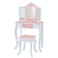 Teamson Kids  Fashion Star Prints Gisele Vanity Table  Stool Set  PinkWhiteGold