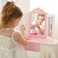 Teamson Kids  Fashion Star Prints Gisele Vanity Table  Stool Set  PinkWhiteGold