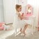Teamson Kids  Fashion Star Prints Gisele Vanity Table  Stool Set  PinkWhiteGold