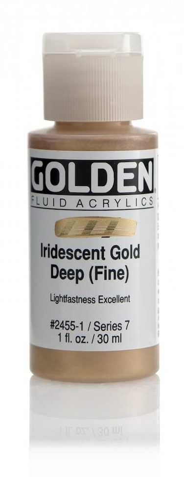 Golden Fluid Acrylic Paint 1 OunceIridescent Gold Deep