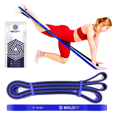 Boldfit Mens and Womens Natural Rubber Heavy Resistance Band for Stretching Pull ups Home Exercise for Gym Workout Stretch  Orange 3045kg Resistance