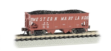 Bachmann Industries USRA 55Ton 2Bay Hopper Western Maryland Speed Lettering Train Car N Scale