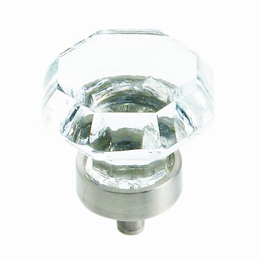 Amerock  Cabinet Knob  ClearSatin Nickel  1516 inch 33 mm Diameter  Traditional Classics  1 Pack  Drawer Knob  Cabinet Hardware