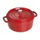 STAUB Cast Iron Dutch Oven 4qt Round Cocotte Made in France Serves 34 Cherry