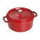 STAUB Cast Iron Dutch Oven 4qt Round Cocotte Made in France Serves 34 Cherry