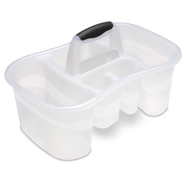 4SGM 9 38inch Sterilite Bath Caddy with 5 Compartments Large Clear Multi