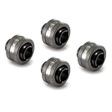 XSPC G14 to 716 ID 58 OD Compression Fitting V2 for Soft Tubing Black Chrome 4pack