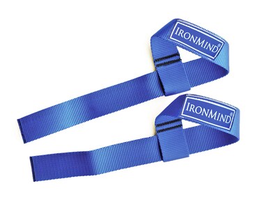 IronMind StrongEnough Lifting Straps Pair  Blue Nylon Wrist Wraps for Weightlifting Deadlifts Strength Training