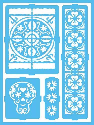 DecoArt Patio Paint SelfAdhesive Stencils 6 by 8Inch Latin Inspiration