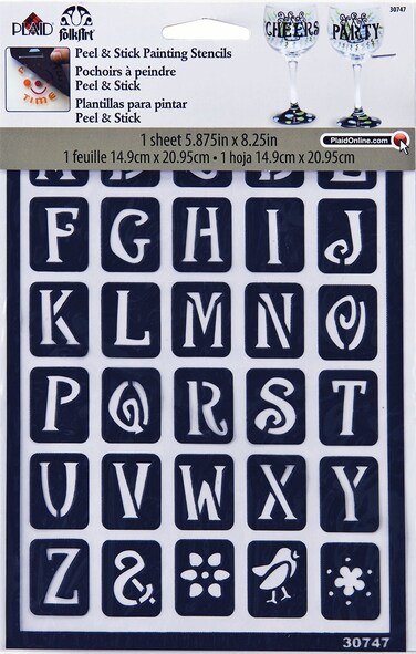 FolkArt Peel and Stick Painting Stencil Genie Alphabet