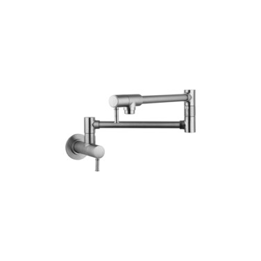 hansgrohe 04218800 Talis C 8inch Tall 2Handle Pot Filler with 360Degree Swivel in Steel OpticSteel OptikMedium