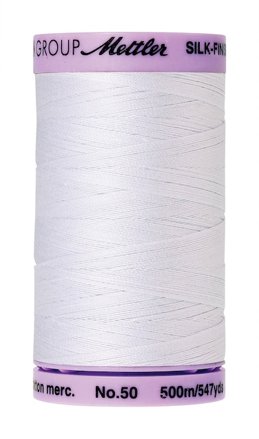 Mettler SilkFinish Solid Cotton Thread 547 yd500m White