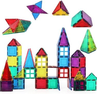 Shapemags 24 Piece Set Magnet Building Tiles Magnetic Blocks  Windows and Doors Accessories Building Kit Award Winning STEM Toy Educational 3D Construction Blocks Set