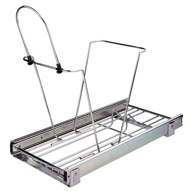 Hardware Resources 35 or 50 Quart Single Pullout Waste Container System Polished Chrome