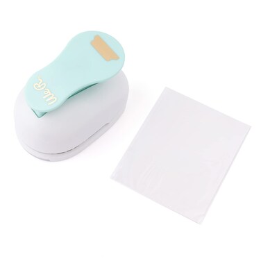 We R Memory Keepers Tab Paper Punch Blue with Sticker Sheets Create Custom DIY Tabs Easy to Use Organize Files Planners Journals Notebooks