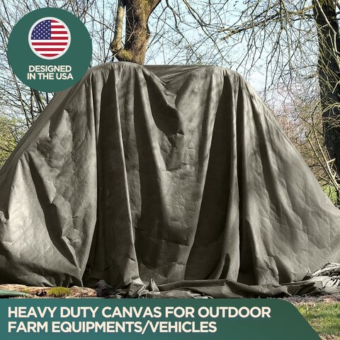 Heavy Duty Waterproof Canvas Tarp By CCS CHICAGO CANVAS  SUPPLY  Extra Durable Multipurpose Camping Tarp Cover With Rustproof Grommets For Industrial  Commercial Use Olive Drab 8 by 10 Feet