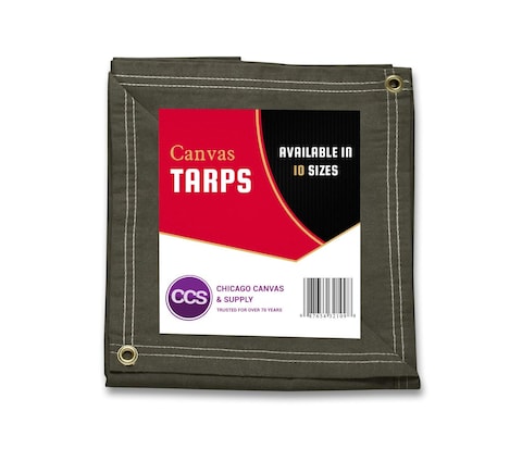 Heavy Duty Waterproof Canvas Tarp By CCS CHICAGO CANVAS  SUPPLY  Extra Durable Multipurpose Camping Tarp Cover With Rustproof Grommets For Industrial  Commercial Use Olive Drab 8 by 10 Feet