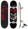 Jaspo Blood Lust 31 x 8 inches Complete  Maple Wood  7 Layers Double Kick Fully Assembled Skateboard with T Tool for KidsYouthBoys and Girls  Made in India