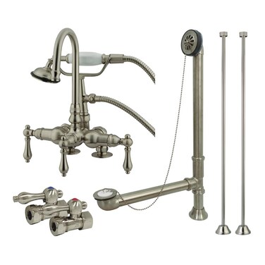 Kingston Brass CCK13T8 Vintage Clawfoot Tub Faucet Package 434Inch Brushed Nickel