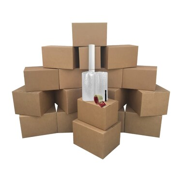 One BedRoom 18 Moving Boxes Basic Moving Kit Boxes Packing Supplies  Tape