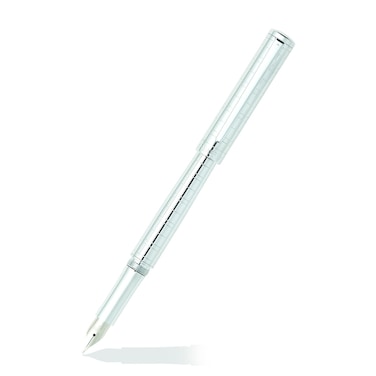 Sheaffer Intensity Medium Nib Fountain Pen Medici Engraved Chrome Plate Trim E0923753