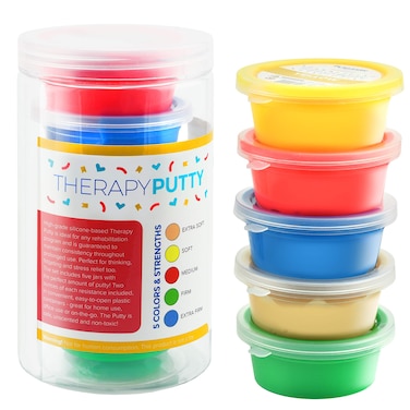 Playlearn Therapy Putty  5 Strengths  Stress Putty for Kids and Adults  Extra Soft to Firm