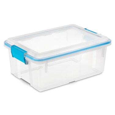 Sterilite Gasket Box Stackable Storage Bin with Latching Lid 12 Quart 6 Pack
