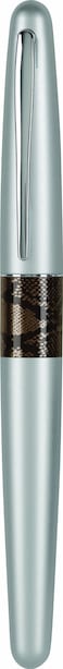 PILOT MR Animal Collection Fountain Pen in Gift Box Matte Silver Barrel with Python Accent Medium Point Stainless Steel Nib Refillable Black Ink 91137