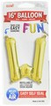 16 inch Letter W  Gold AirFilled Foil Balloon