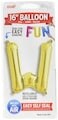 16 inch Letter W  Gold AirFilled Foil Balloon