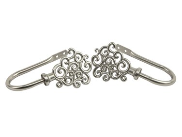 Rod Desyne Tidal Holdback Pair for Windows Satin Nickel