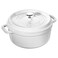 STAUB Cast Iron Dutch Oven 4qt Round Cocotte Made in France Serves 34 White