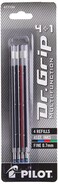 PILOT Dr Grip 41 MultiFunction Ballpoint Ink Refills Fine Point BlackRedBlueGreen Inks 4Pack 77154