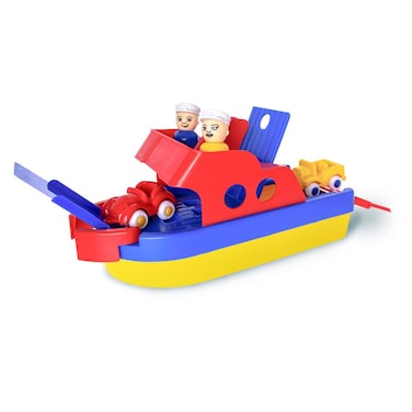 VIKINGTOYS Viking Toys  Jumbo Ferry Boat Playset  Comes with 2 Cars and 2 Figures for Kids Ages 1 Year