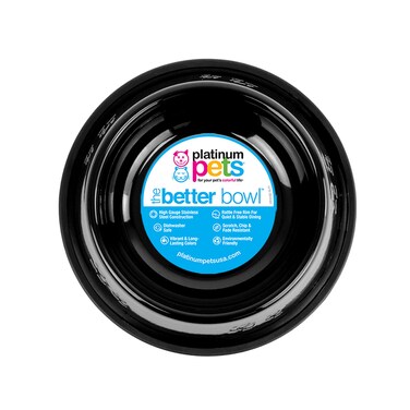 Platinum Pets NonTip Stainless Steel Dog Bowl 80 Oz Midnight Black XLarge