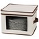 Household Essentials 536 Dinnerware Storage Box with Lid and Handles  Storage Bin for Dinner Plates  Natural Canvas with Brown Trim