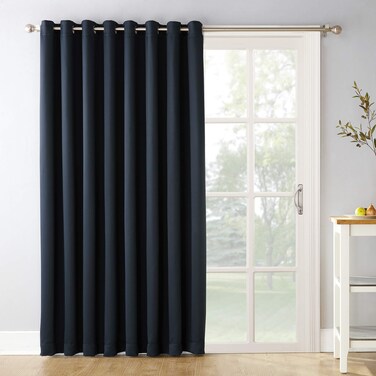Sun Zero Easton ExtraWide Blackout Grommet Sliding Patio Door Curtain Panel 100 x 84