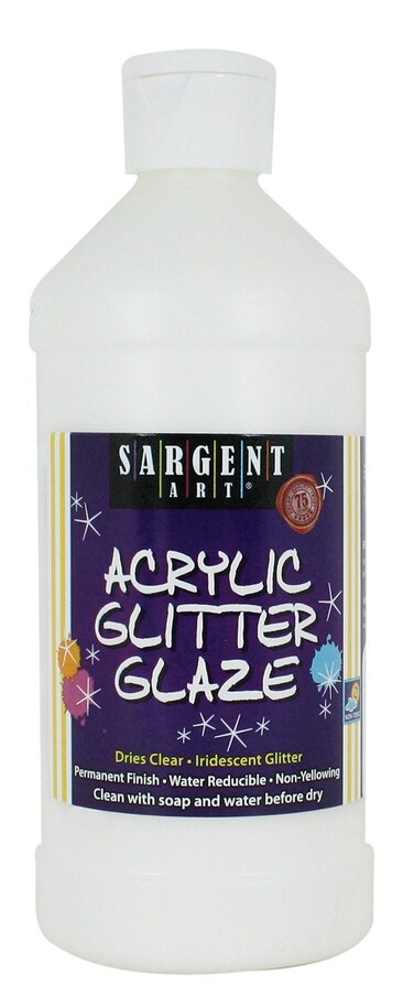 Sargent Art 16 Ounce Acrylic Glitter Glaze NonToxic AcidFree Protective FInish
