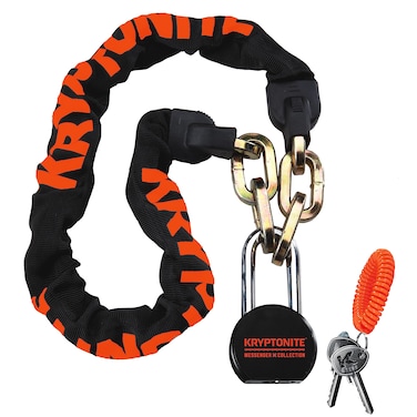 Kryptonite Messenger Bike Chain Lock 33 Feet Long 95mm Steel Chain Heavy Duty AntiTheft Bicycle Chain Lock with Keys and Padlock for EBike Motorcycle Scooter Bicycle Door Gate Fence