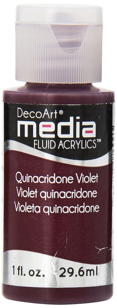 Deco Art DMFA34 Media Fluid Acrylic Paint 1Ounce Quinacridone Violet