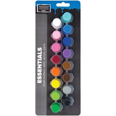 Deco Art DAPK325B Americana MultiSurface Satin Paint Pots Essentials 16Pack