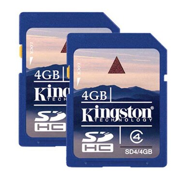 Kingston 4 GB Class 4 SDHC Flash Memory Card 2Pack SD44GB2P