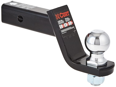CURT 45042 Trailer Hitch Mount with 2516Inch Ball  Pin Fits 2Inch Receiver 7500 lbs 4Inch Drop  Black
