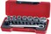 Teng Tools 20 Piece 14 Inch Drive 6 Point Metric RegularShallow Socket Set 55mm  13mm  T1420 Silver 1  pack