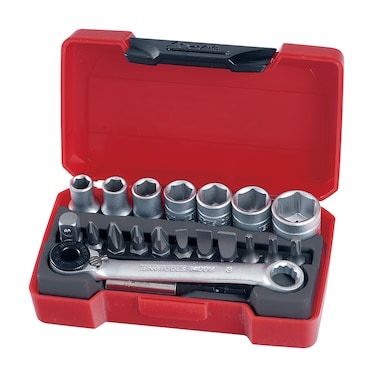 Teng Tools 20 Piece 14 Inch Drive 6 Point Metric RegularShallow Socket Set 55mm  13mm  T1420 Silver 1  pack