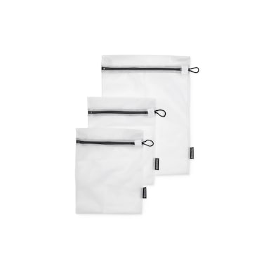 Brabantia 3Pack Mesh Zip Up Laundry Bags White for Washing Machine Delicates Face Masks Socks Bras 1 x Medium 2 x Small Organizer Travel Bags