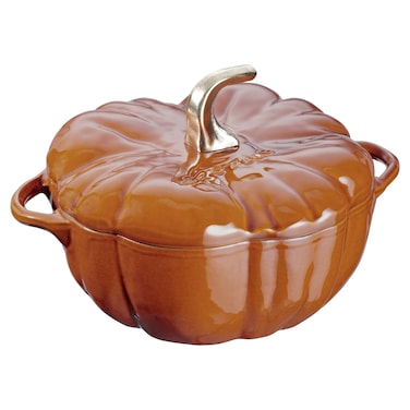 STAUB Cast Iron 35 Qt Pumpkin Dutch Oven Cocotte Burnt Orange Made in France