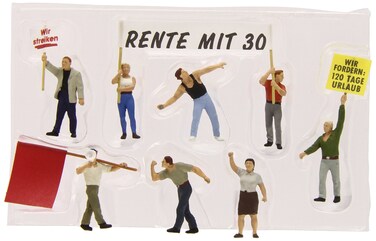 Preiser 10456 Pedestrians Demonstrators wSigns HO Model Figure